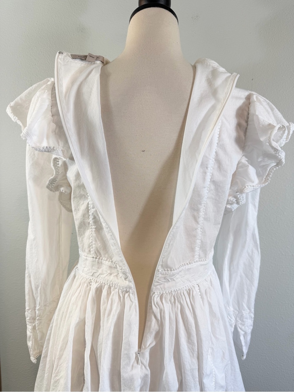 Banana Republic Esme Embroidered Mini Dress XS White Bridal Cottagecore Spring - Picture 11 of 15